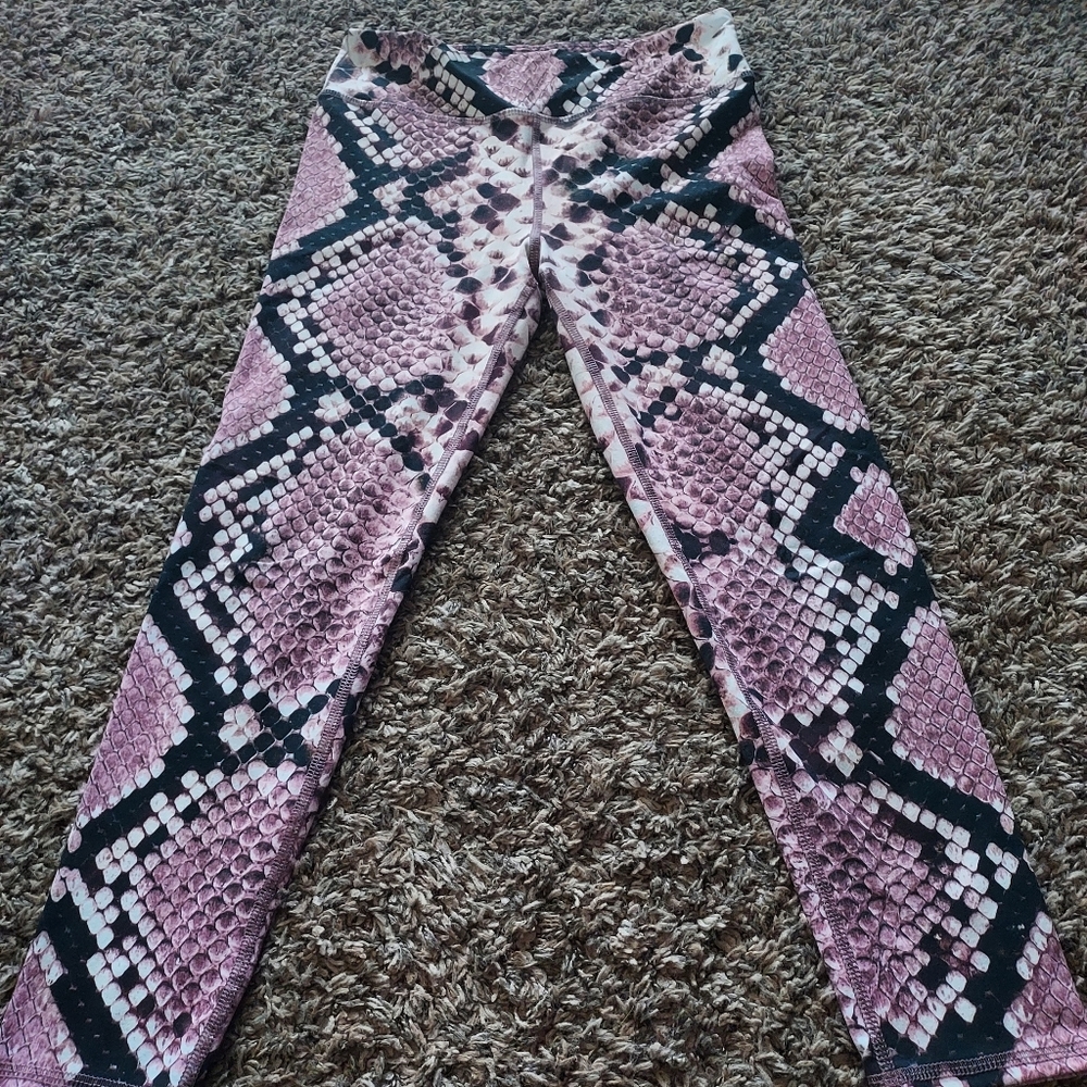 Pink Reptile Print Leggings